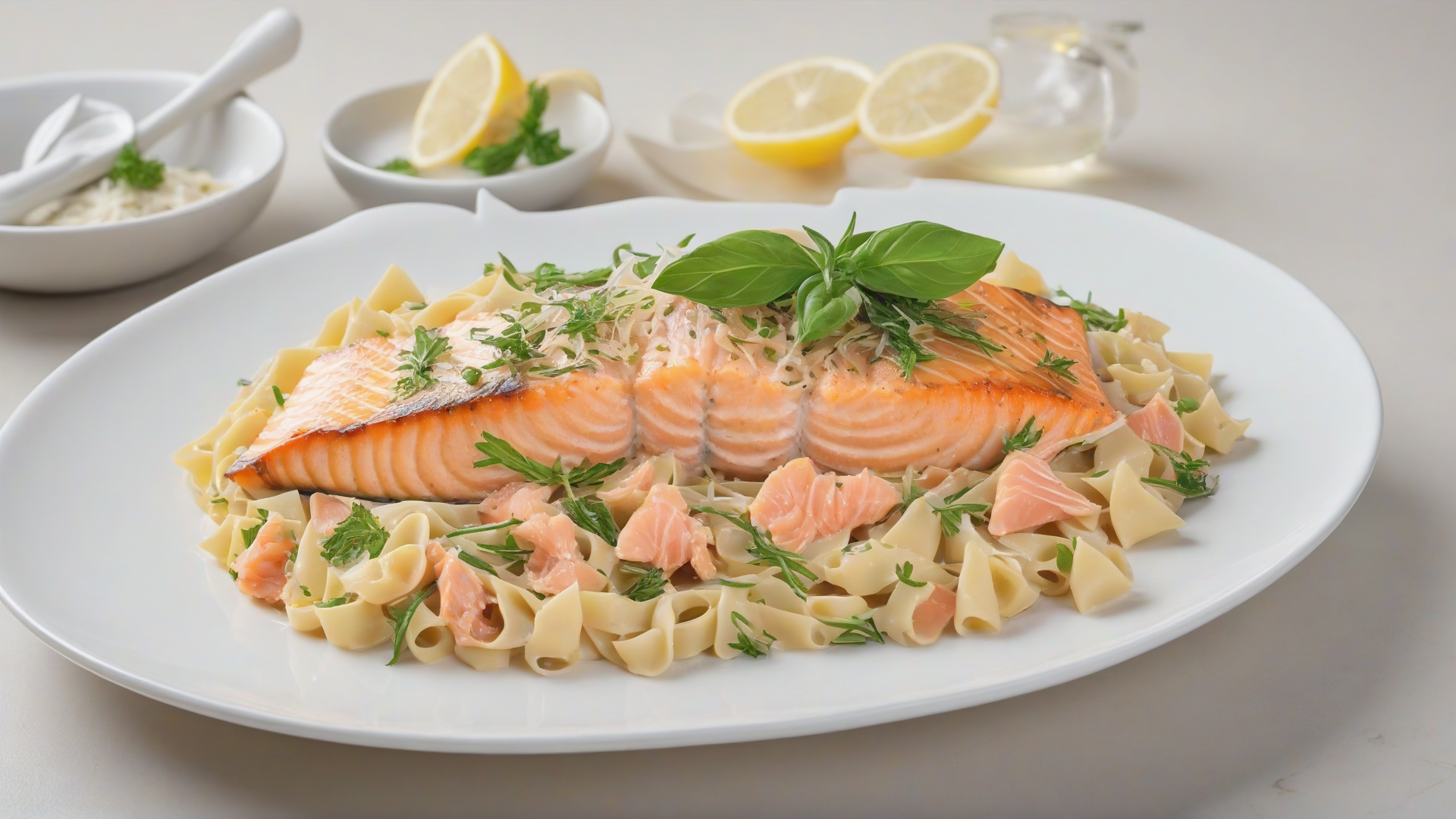 salmone e pasta